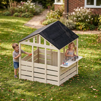 Maisonnette de jeu en bois verte pour jardin, ensemble complet avec aérations de toit, pour enfants, pour l'extérieur
