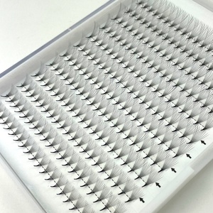 Fadvan radici lunghe Base sottile ventagli prefabbricati 3d 5d <span class=keywords><strong>Pre</strong></span>-realizzati Volume ciglia ventagli 0.07mm 0.1mm Mix coreano fibra Pbt ciglia ventaglio - Product Image 3