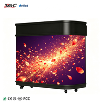Table de DJ incurvée LED GOB HD, bureau LED à haute fréquence de rafraîchissement, idéal pour les boîtes de nuit, les salons professionnels, les réceptions de mariage, comptoir d'affichage de marque.