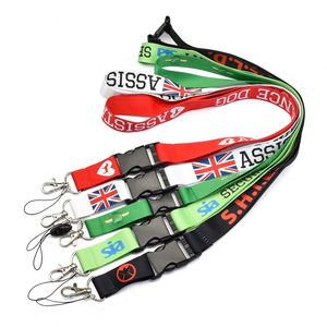 Porte-clés d'usine avec cordon court, clip métallique, boucle à sangle, porte-badge en jacquard tissé, transfert thermique, polyester, mobile - Product Image 2