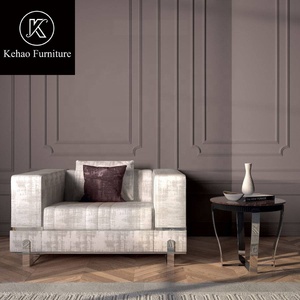 Sofá seccional elegante de tela con patas de Metal negro para sala de estar - Product Image 5