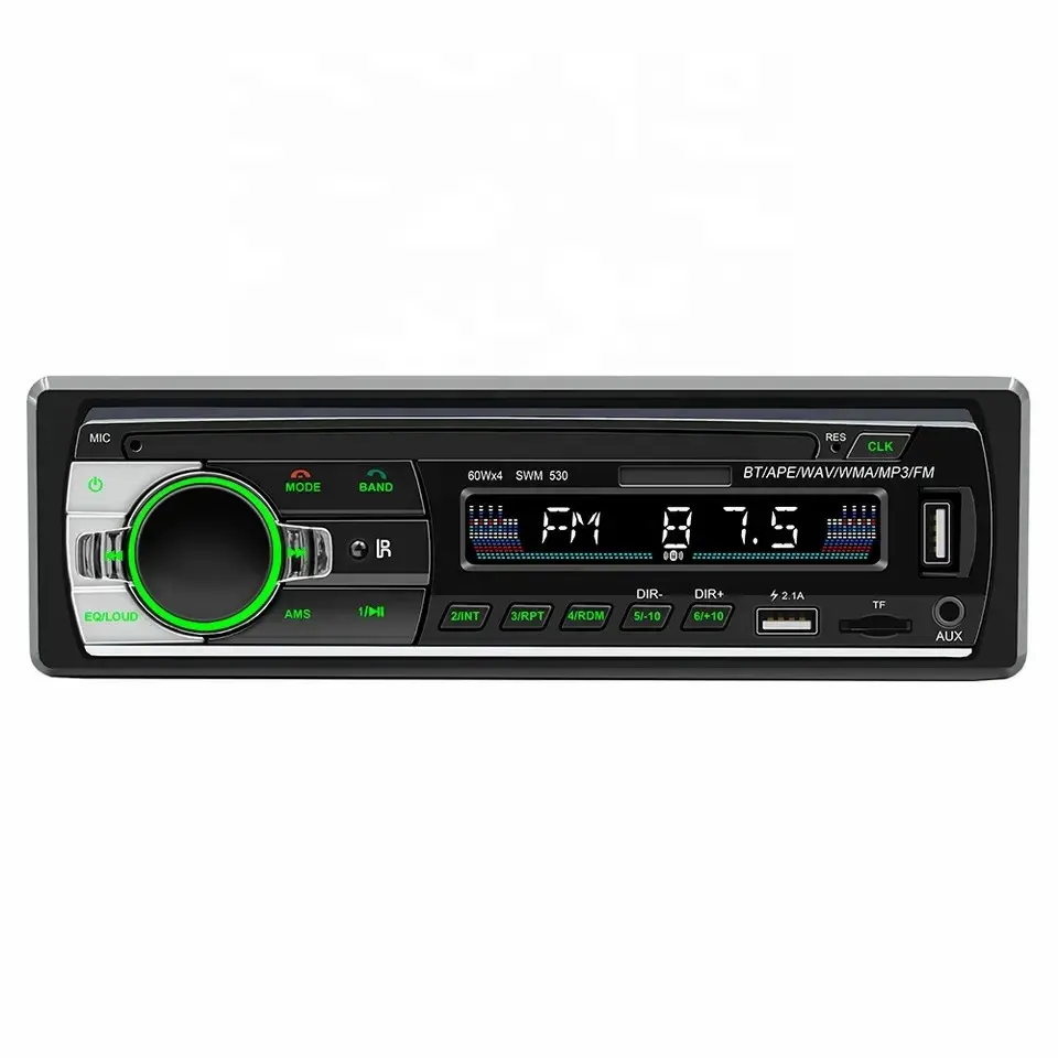 卸売12V7色1 DinカーステレオBTFMトランスミッターSDUSB MMC Auxインレシーバー自動車Mp3ラジオプレーヤーBluetooth付き