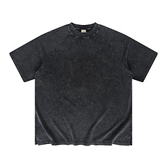 Venta al por mayor 100% algodón 285G Heavy Washed Color sólido Camiseta de manga corta de talla grande para hombre Camiseta de gran tamaño - Product Image 3