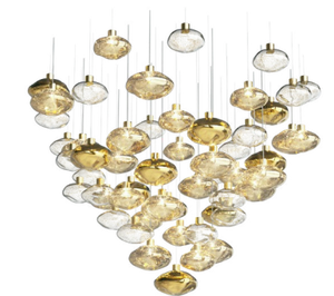 <span class=keywords><strong>Luminaire</strong></span> suspendu de luxe avec sphères d'or et de <span class=keywords><strong>verre</strong></span> <span class=keywords><strong>Luminaire</strong></span> de décoration d'art moderniste pour grands halls d'hôtel - Product Image 5