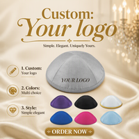 Kippa juive en soie brute avec logo personnalisé, plusieurs couleurs disponibles, couvre-chef religieux Judaica