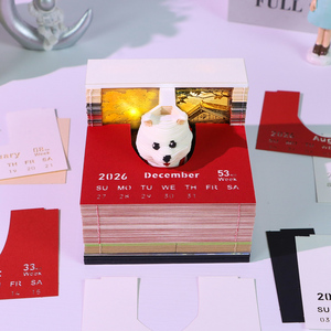 Bloc-notes 3D personnalisé, calendrier, bloc-notes chien, décoration de bureau, notes adhésives, marque-page, papeterie animaux mignons, cadeau d'anniversaire de Noël pour enfants - Product Image 2