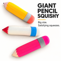 Jouet Squishy Géant en Forme de Crayon, 28cm, Doux, à Remontée Lente, Anti-Stress, Jouet Sensoriel Amusant pour le Bureau, Cadeau pour Tous