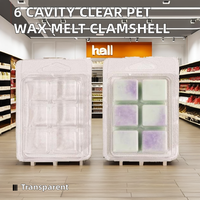 Boîtes en plastique PET transparentes personnalisées gaufrées pour bougies et cires fondantes, emballage blister à clapet avec pelliculage mat imprimé – Nouveauté !