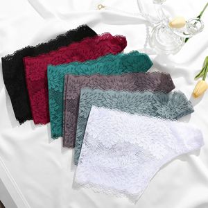 Culottes sexy transparentes en dentelle pour femmes, taille basse, découpées en V, en maille, lingerie érotique en gros - Product Image 2