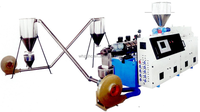Granulateur de plastique PVC d'usine avec extrudeuse à double vis conique, tête de coupe à chaud, ligne de production de pelletiseur de plastique à refroidissement par air