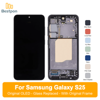 Remplacement pour l'écran OLED du Samsung Galaxy S25 5G, assemblage d'écran original + verre remplaçable, avec cadre d'origine, grade A