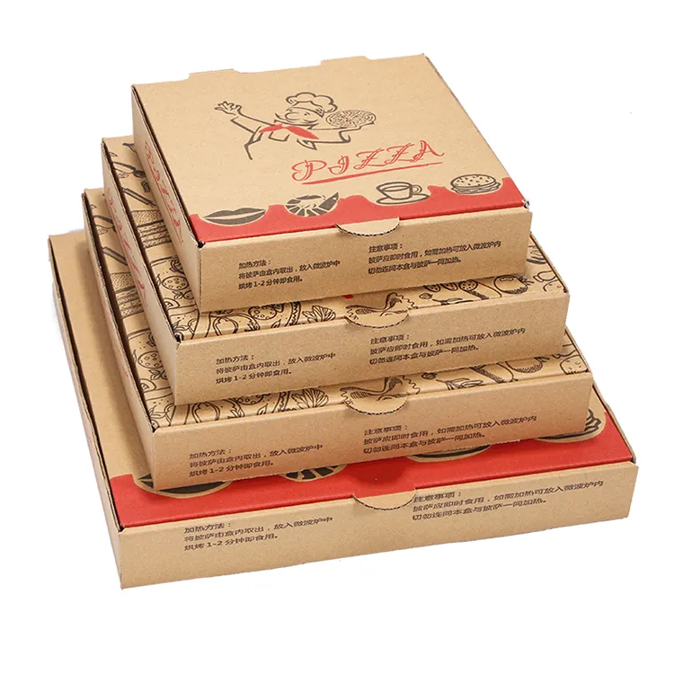 Y63 Hot sale high quality flute corrugated pizza delivery box custom printed para pizza cardboard box with 7/8/9/10/12 inch