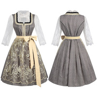 Costume de luxe Dirndl pour femme, style serveuse des Alpes, pour l'Oktoberfest, festival traditionnel, cosplay, carnaval, déguisement