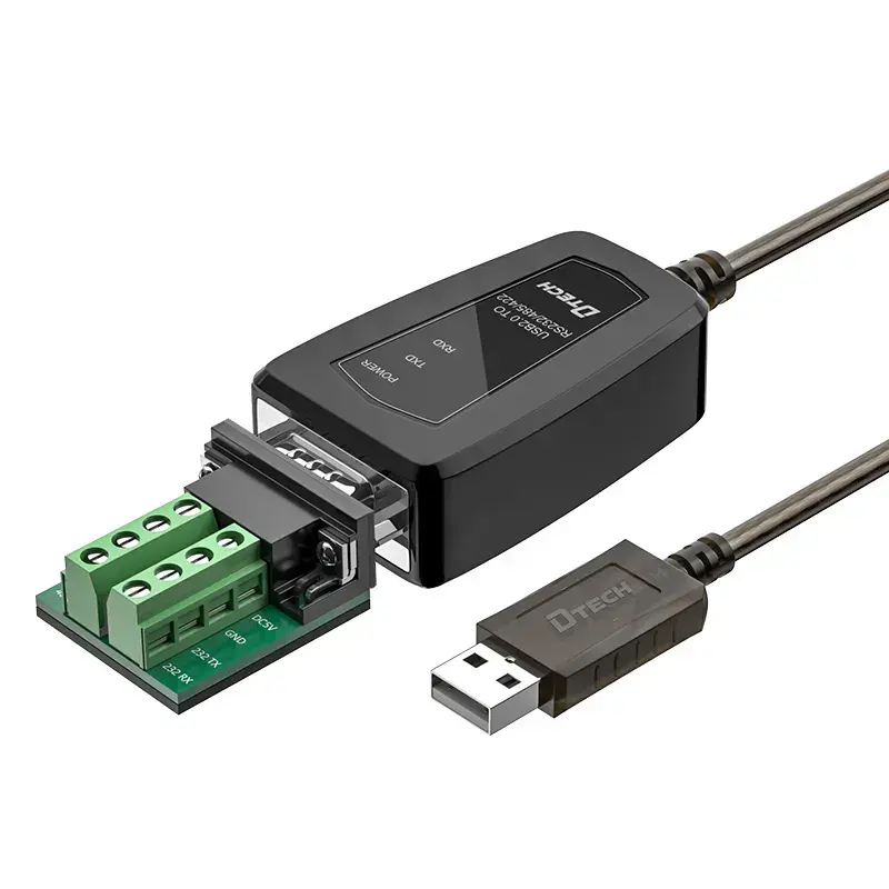1.5M USB 2.0 to RS232/485/422 DB9 Serial 9 Pin Cable Adapter Supports for Windows 10 8 7 Linux