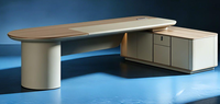 Bureau de direction intelligent de style italien haut de gamme avec placage en bois et serrure à code