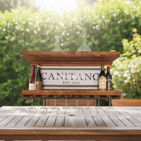 Porte-vin mural flottant en bois personnalisé, contemporain, avec étagères de rangement pour bars et fêtes - Cadeau d'affaires portable