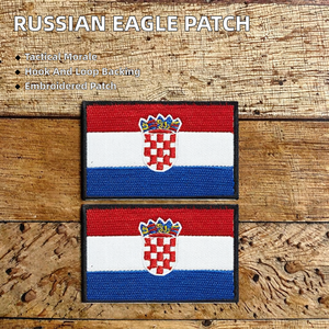 Patchs tactiques en gros : Écusson en tissu brodé Aigle à double tête russe avec fixation auto-agrippante pour chapeaux - Product Image 2