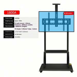 ขาตั้งทีวีเคลื่อนที่แบบมีล้อ ผลิตจา<span class=keywords><strong>ก</strong></span>เหล็<span class=keywords><strong>ก</strong></span>แผ่นรีดเย็นสีดำ คุณภาพ<span class=keywords><strong>สูง</strong></span> ขนาด<span class=keywords><strong>สูง</strong></span>สุด 65 <span class=keywords><strong>นิ้ว</strong></span> พร้อมชั้นวาง - Product Image 4
