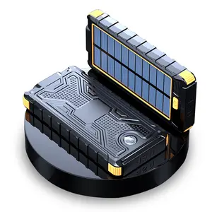 Kablosuz 20000mAh güç bankası taşınabilir hızlı şarj Solar şarj bankası 2 USB seyahat harici pil Iphone Xiaomi Samsung