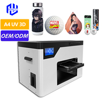 Impresora UV 3D de Cama Plana Totalmente Automática A4 A3 Pequeña de Escritorio para Tazas, Cilindros, Tarjetas Planas, Botellas, Fundas de Teléfono, Bolígrafos, Metal, Madera, con Rotación 360°