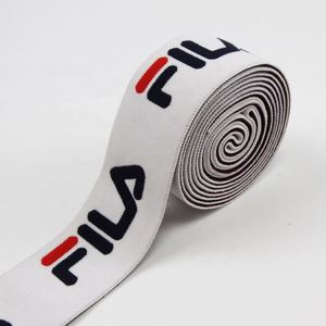 Custom <b>Elastic</b> Band Strap Soft Jacquard LOGO Woven Polyester Jacquard Logo <b>Elastic</b> Webbing for Underwear and Waistbands - Product Image 1