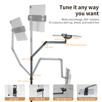 360 °   Support de tablette PC réglable en angle de rotation, support de téléphone suspendu, support de téléphone au sol en alliage d'aluminium pour cadeaux d'affaires