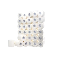 Rouleaux de papier toilette économiques à âme creuse en pâte de bois pour la maison et la salle de bain, vente en gros