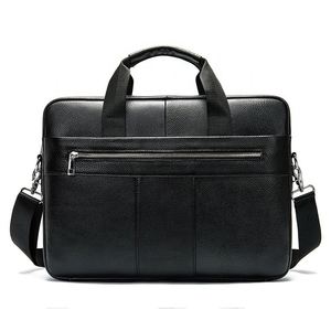 Sacs à main de luxe prêts à être expédiés, sacs messager vintage en cuir véritable marron foncé et noir, porte-documents pour homme - Product Image 1