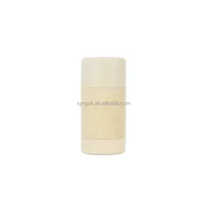 Embalagem de tubo redondo para desodorante, canudo de trigo biodegradável PCR, recipiente de desodorante torcido, 75ml, cores vazias, ECO