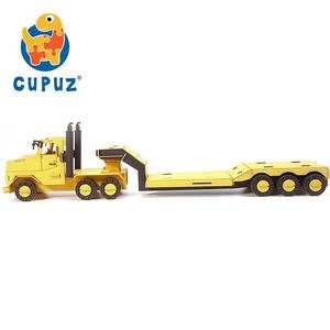 3D سيارة تجميع لعبة مقطورة من الورق المقوى ألغاز نماذج البناء الورقية الحرفية أطقم وألعاب <span class=keywords><strong>DIY</strong></span> للبالغين ، والأطفال - Product Image 5