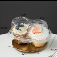 Boîte à cupcakes en plastique, emballage alimentaire en coquille de palourde, 12 unités