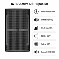Altavoz Activo Profesional Pro Audio IQ-10 de 500W RMS y 10 Pulgadas con DSP, Sistema de PA de Alta Resolución y Rango Completo