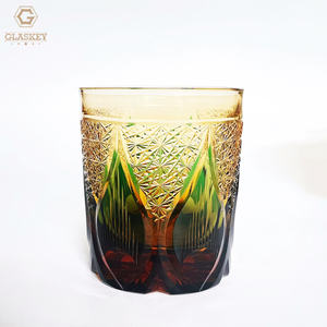Tasse en cristal d'ambre de style <span class=keywords><strong>japonais</strong></span> Edo Kiriko, sculptée à la main, tasse à <span class=keywords><strong>whisky</strong></span> en cristal de verre - Product Image 6