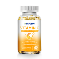 Capsules de vitamine C en gélules molles OEM, acide ascorbique et zinc, compléments de collagène, produits de soin de la peau, santé des articulations, gélules de vitamine C