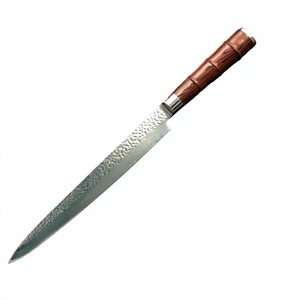 Feixiong 10-inch Damascus Steel Meat Cleaver with <b>Wooden</b> Handle Sashimi & <b>Slicing</b> Knife - Product Image 2