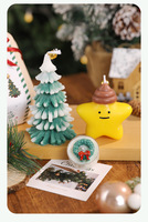 Boîte cadeau de bougies d'aromathérapie faites à la main style Ins avec motif sapin de Noël, non toxiques et à combustion lente