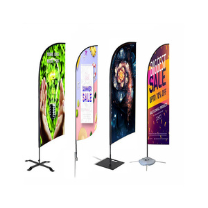 Factory Direct Price Promotional Custom Print logo Windproof and Stable Advertising Beach Flags