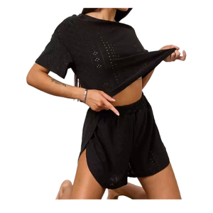 Set Pigiama <span class=keywords><strong>Donna</strong></span> <span class=keywords><strong>Taglie</strong></span> Forti in Stile Europeo e Americano, <span class=keywords><strong>Abbigliamento</strong></span> da Casa Morbido e Intrecciato - Product Image 4