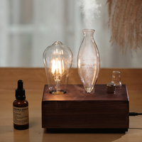 Diffuseur d'arômes sans eau en bois massif rétro, nébuliseur en verre vintage, décoration d'intérieur, huile essentielle, logo personnalisé