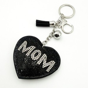 Bling Rhinestone Heart-Shaped Keychain Crystal Bag Charms Car <b>Keys</b> Pendant Mom Letters Tassel <b>Key</b> <b>Rings</b> for Mother's Day Gift - Product Image 1