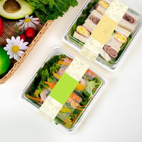 Boîte de rangement alimentaire transparente en PET avec couvercle, boîte d'emballage carrée pour gâteaux de qualité alimentaire, option de gaufrage, couleur transparente + blanche