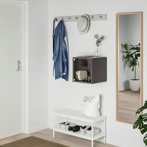 Nascosto piccolo spazio in legno armadietto minimalista di stoccaggio galleggiante appeso <span class=keywords><strong>comodino</strong></span> luce di lusso armadio di stoccaggio <span class=keywords><strong>comodino</strong></span> con - Product Image 3