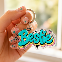 Porte-clés en plastique personnalisable de haute qualité, vente en gros, impression colorée, porte-clés transparent, porte-clés en acrylique avec logo personnalisé