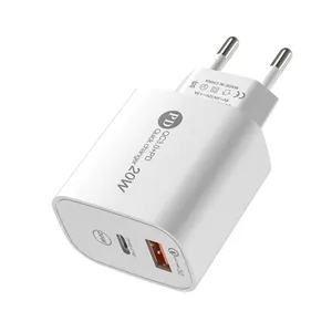 Factory Price 2024 Wholesale Home Mobile Phone Charger Dual Power Adapter PD Charger 18W 20W EU US Plug for Iphone Mobile Phone Accessories