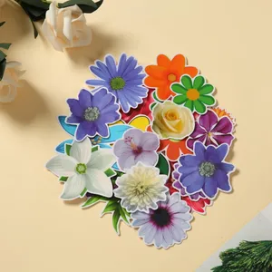 ฟิล์มติดหน้าต่างลายดอกไม้แบบคงที่,สติกเกอร์ตกแต่งสองด้านลายดอกไม้ CMYK พิมพ์ลายได้อย่างง่ายดาย