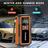 Arrancador de Baterías Portátil Purehood P60 de 27000mAh, Naranja y Negro, con Bomba de Aire, Pinzas Inteligentes, 3000A/6000A Pico, Tipo-C, para Autos y Camiones