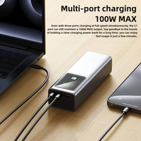 Batterie externe portable à affichage numérique et charge rapide, avec câble intégré, grande capacité, équipement d'alimentation mobile