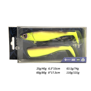 Leurre de pêche <span class=keywords><strong>Black</strong></span> <span class=keywords><strong>Minnow</strong></span> 25g/40g/60g/80g Easy Shiner, leurre souple, tête de jig à queue en T, appât souple, wobbler, pêche au brochet, leurre souple - Product Image 6