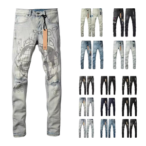 Nouveau Jean Slim Fit Homme <span class=keywords><strong>Style</strong></span> Américain 100% Coton Denim Tendance Streetwear 2026 - Product Image 1