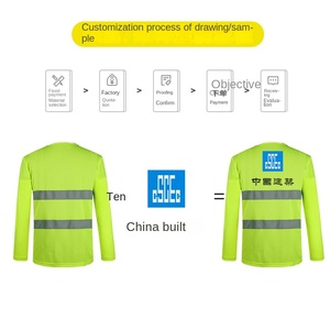 เสื้อยืดคอกลมแขนยาวผ้าตานกแบบแห้งเร็วเสื้อยืดไซต์ก่อสร้างทางวิศวกรรมถนนการจราจรสะท้อน - Product Image 2